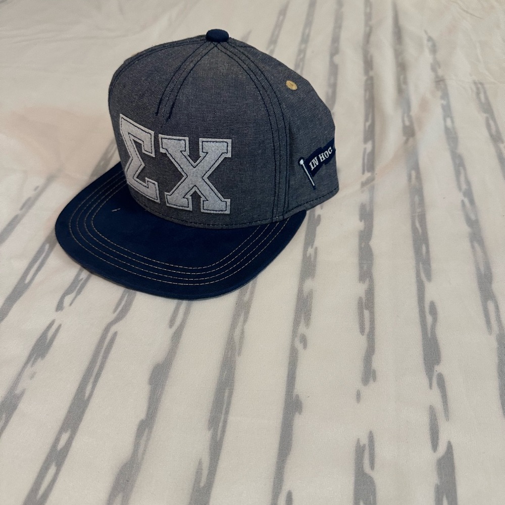 Sigma Chi Gray and Navy Cap with Greek Letters